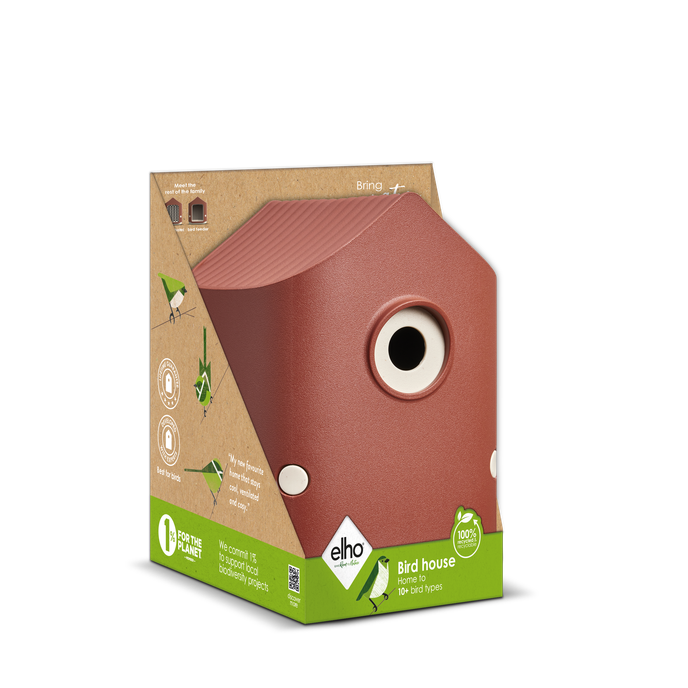 cosy bird house 18cm rosso toscano